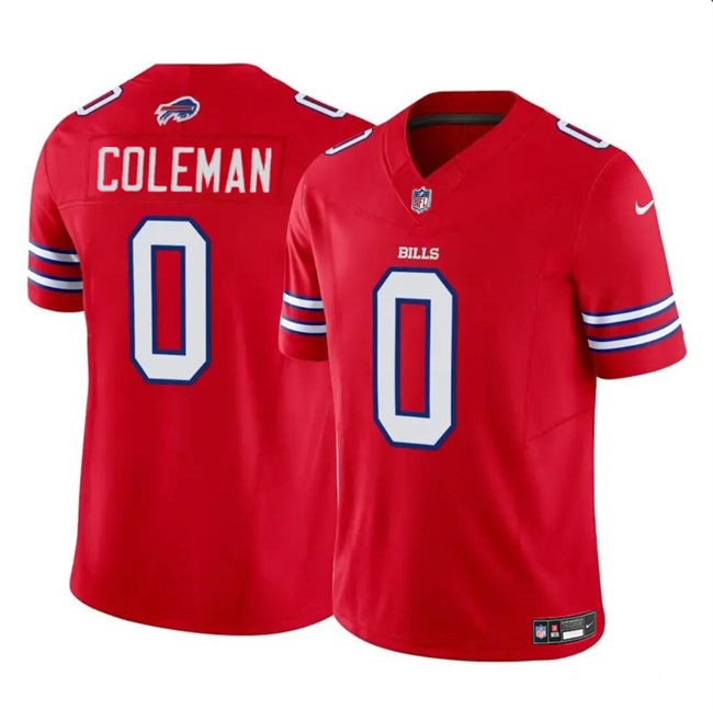 Men's Buffalo Bills #0 Keon Coleman Red 2024 Draft F.U.S.E. Vapor Untouchable Limited Football Stitched Jersey